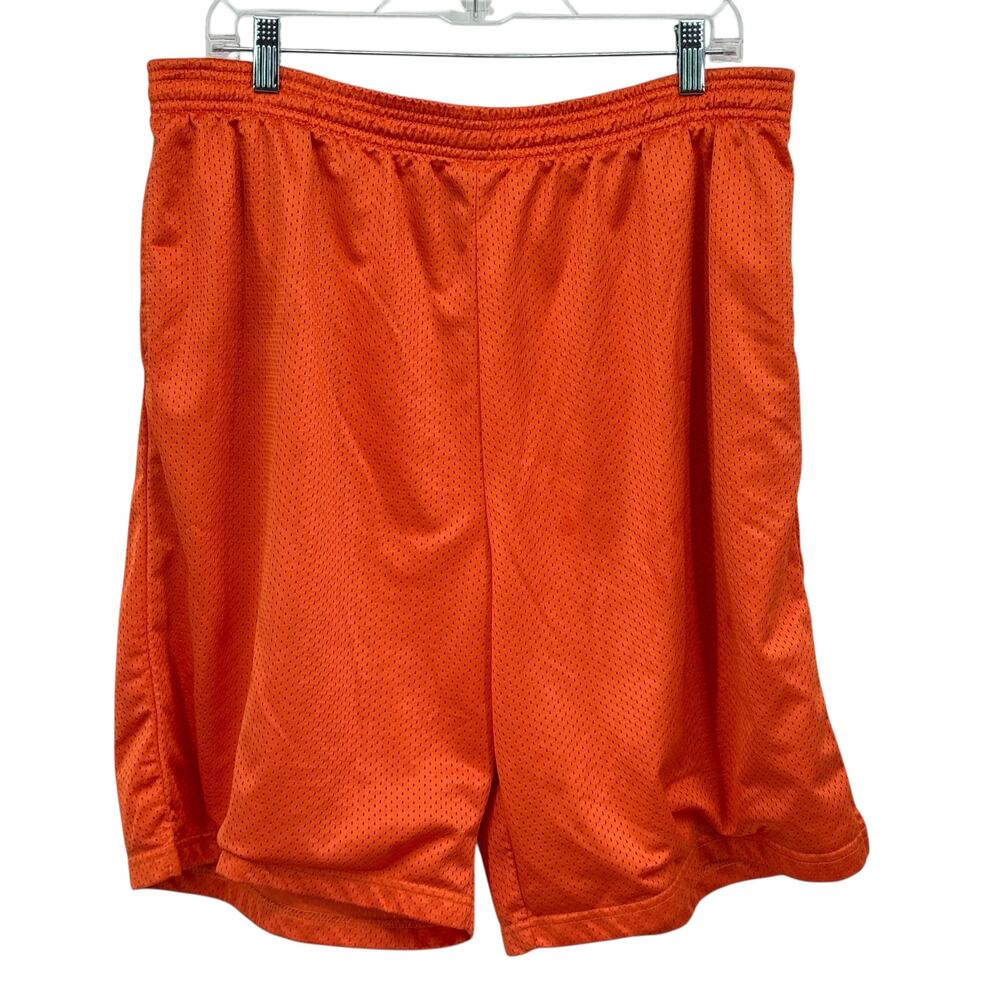 Cloz Nylon Track Mesh Shorts Mens SZ XL Orange Athletic Gym Sport Relax Travel